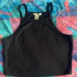 Elegant Black Ribbed Tank Top